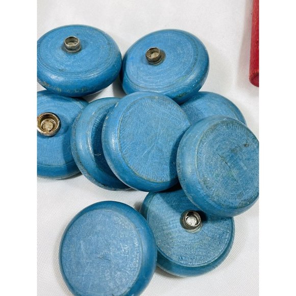 Snap N Play Vintage Wooden Building Blocks with Button Snap Lot 41 Piece Toy Lot - Picture 9 of 9